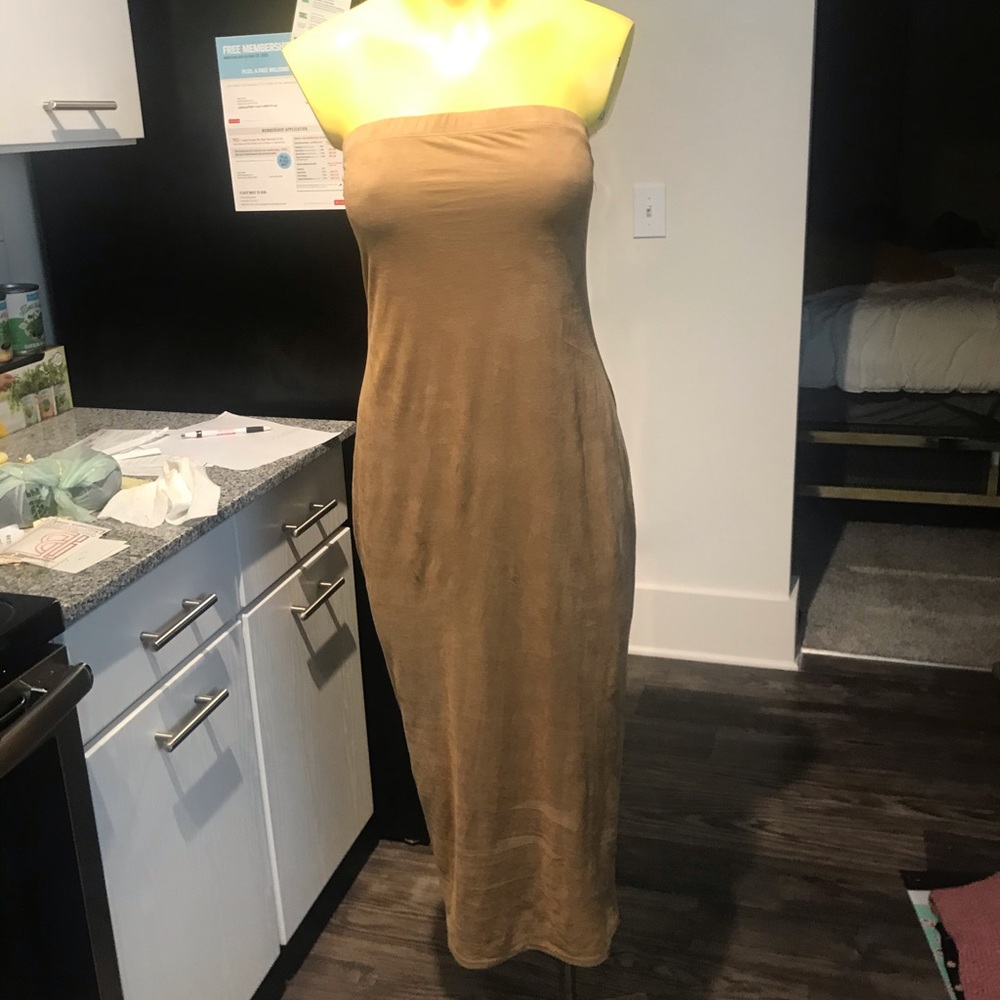 Cute Suede Tan Dress